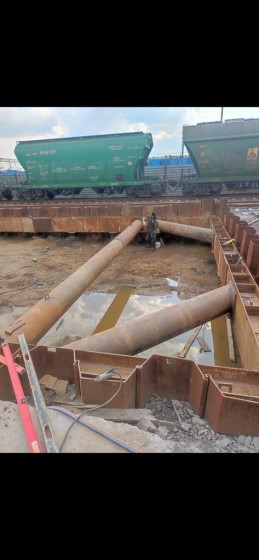 Погружение 120 тонн шпунта в Санкт-Петербурге, ЖД Тупик